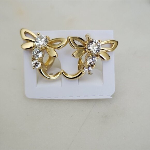 Jewelry - Mini Gold Plated 14k Color Butterfly Earrings